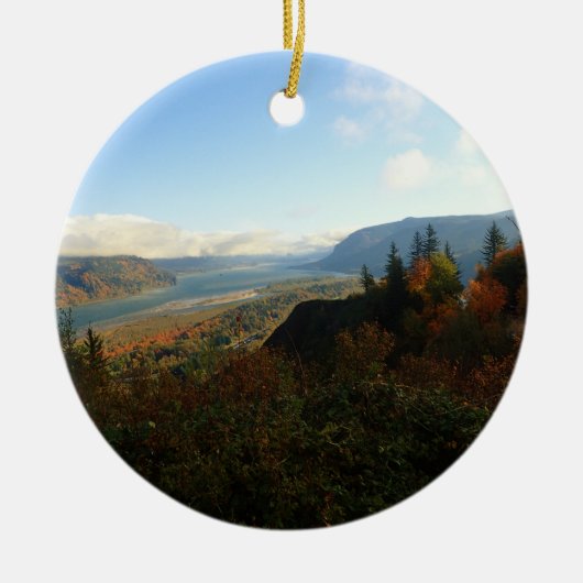 Columbia River Gorge im Herbst Keramik Ornament (Vorne)