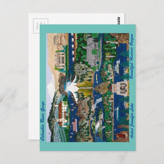 Columbia River Gorge Postkarte (Vorne/Hinten)