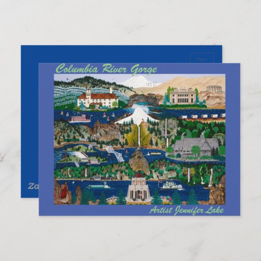 Columbia River Gorge Postkarte (Vorne/Hinten)