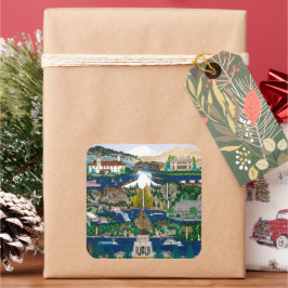 Columbia River Gorge Quadratischer Aufkleber