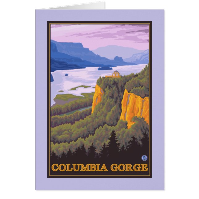 Columbia River Gorge Scene mit Crown Point (Vorne)