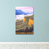Columbia River Gorge Scene mit Crown Point Leinwanddruck (Insitu (Holzboden))