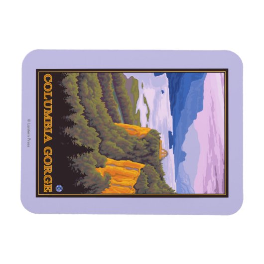 Columbia River Gorge Scene mit Crown Point Magnet (Horizontal)