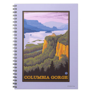 Columbia River Gorge Scene mit Crown Point Notizblock