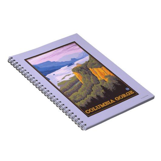 Columbia River Gorge Scene mit Crown Point Notizblock (Rechte Seite)