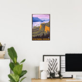 Columbia River Gorge Scene mit Crown Point Poster (Heimbüro)