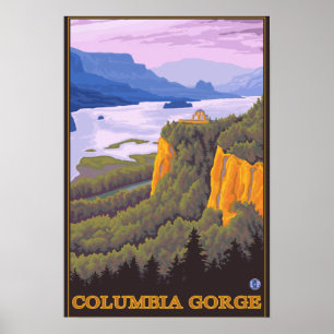 Columbia River Gorge Scene mit Crown Point Poster