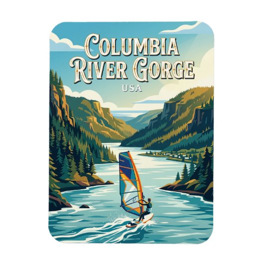 Columbia River Gorge USA Magnet (Vertikal)