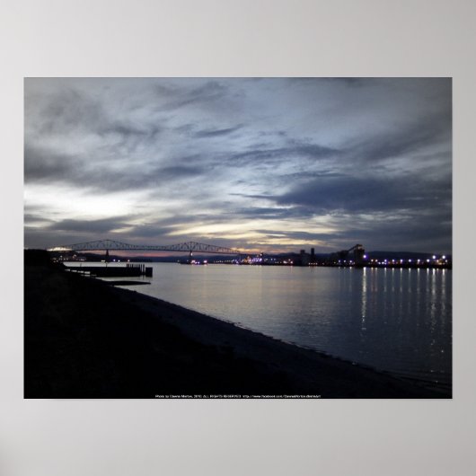 Columbia River, Lewis und Riesenbrücke, Sonnenunte Poster (Vorne)