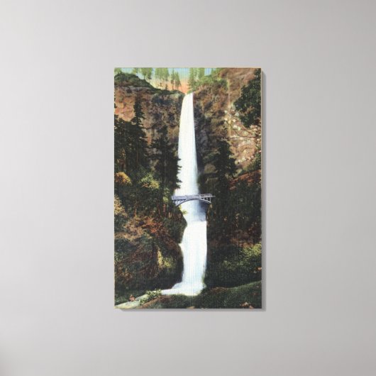Columbia River, OR - Multnomah Falls und Benson Leinwanddruck (Vorderseite)