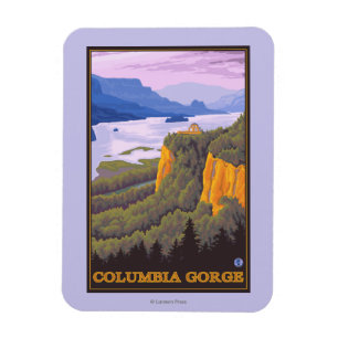 Columbia River Schlucht-Szene mit Kronen-Punkt Magnet