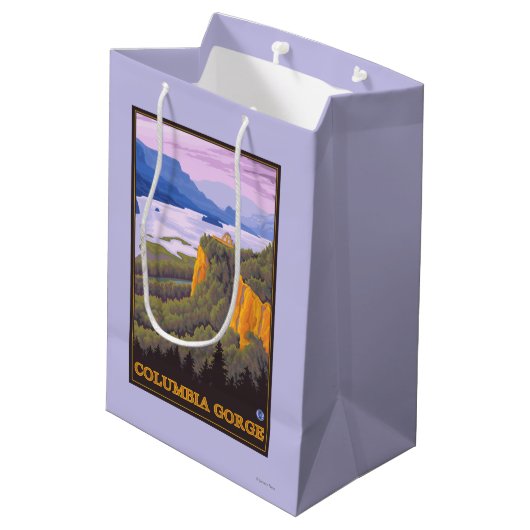 Columbia River Schlucht-Szene mit Kronen-Punkt Mittlere Geschenktüte (Rückseite Schrägansicht)