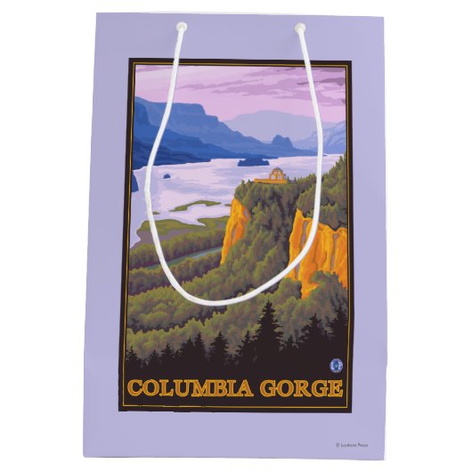 Columbia River Schlucht-Szene mit Kronen-Punkt Mittlere Geschenktüte (Rückseite)