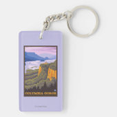 Columbia River Schlucht-Szene mit Kronen-Punkt Schlüsselanhänger (Rückseite)