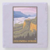 Columbia River Schlucht-Szene mit Kronen-Punkt Steinuntersetzer (Vorderseite)