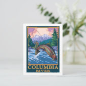 Columbia River, Washington Fly Fishing Scene Postkarte (Stehend Vorderseite)