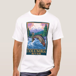 Columbia River, WashingtonFly Fischen-Szene T-Shirt