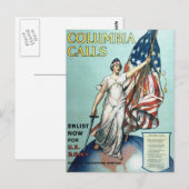 Columbia ruft postkarte (Vorne/Hinten)