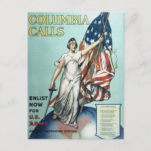 Columbia ruft postkarte (Vorderseite)
