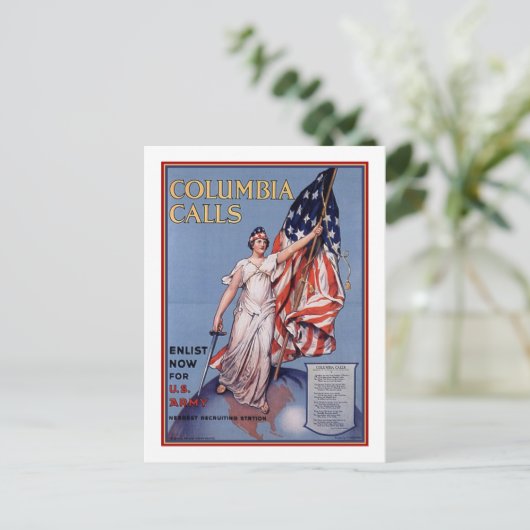 Columbia ruft postkarte (Stehend Vorderseite)