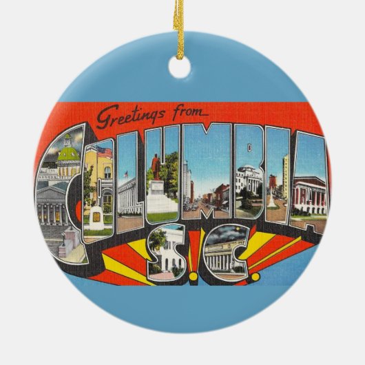 Columbia SC Gruß Keramik Ornament (Hinten)