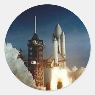 Columbia Shuttle Start Runder Aufkleber