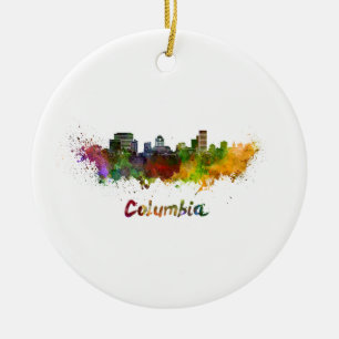 Columbia skyline im Watercolor Keramikornament