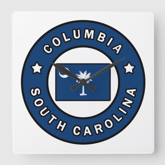 Columbia South Carolina Quadratische Wanduhr (Vorderseite)