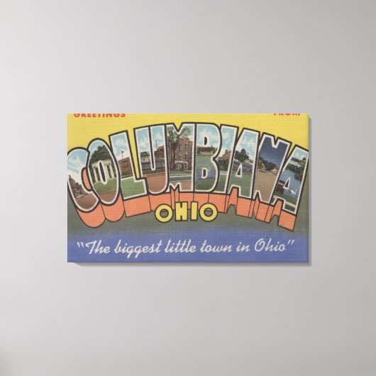 Columbiana, Ohio - Große Briefmarkenszenen Leinwanddruck (Vorderseite)