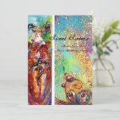 COLUMBINE 16 . Geburtstag Masquerade Party, blaues Einladung (Stehend Vorderseite)