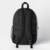 Columbine Backpack Blue und Yellows Bedruckter Rucksack (Rückseite)
