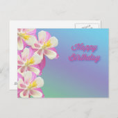 Columbine Blume Happy Birthday Postkarte (Vorne/Hinten)