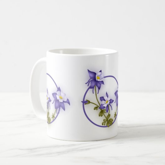 Columbine-Blumen Kaffeetasse (Vorderseite Links)