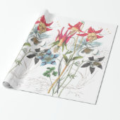 Columbine-Blumen-Verpackungs-Papier Geschenkpapier (Ungerollt)