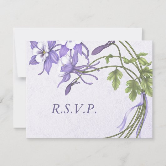 Columbine Bouquet 1 RSVP-Karten RSVP Karte (Vorderseite)