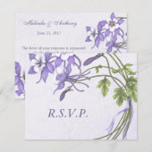 Columbine Bouquet 1 RSVP-Karten RSVP Karte (Vorne/Hinten)