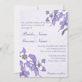 Columbine Bouquet 2 Einladungen für Hochzeiten