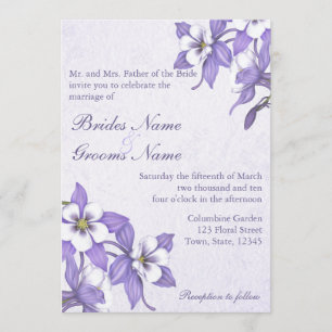 Columbine Bouquet 2 Einladungen für Hochzeiten