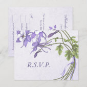 Columbine Bouquet 2 RSVP-Karten RSVP Karte (Vorne/Hinten)