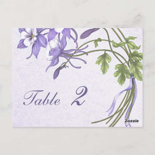 Columbine Bouquet Tischnummer (Postkarte) (Rückseite)