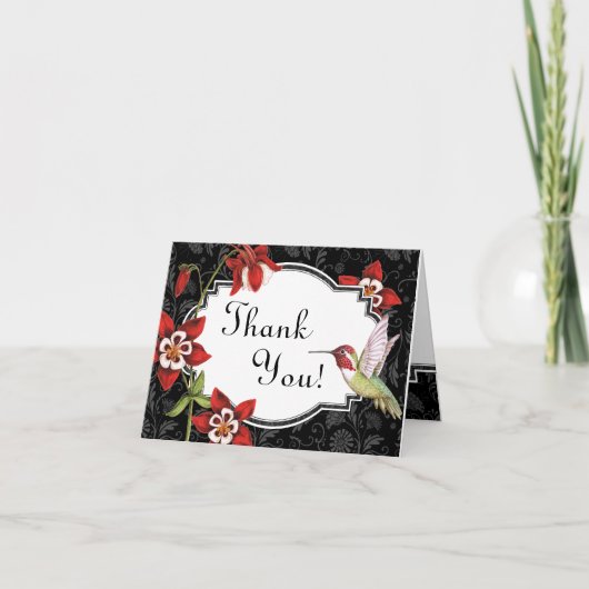 Columbine Hummingbird Thank You Card Dankeskarte (Vorderseite)