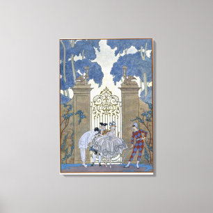 Columbine, Illustration für "Partys Galantes" Leinwanddruck