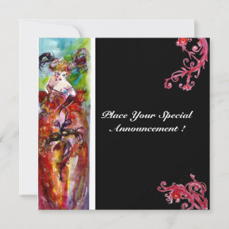 COLUMBINE, Mardi Gras, Sweet 16 Masquerade Party Einladung