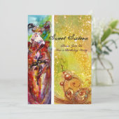 COLUMBINE, Mardi Gras, Sweet 16 Masquerade Party Einladung (Stehend Vorderseite)