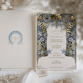 Columbine Morris Viktorianisch Vintage Wedding Folieneinladung