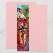 COLUMBINE, rot-blau-grün, rosa Briefpapier (Vorne/Hinten)