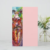 COLUMBINE, rot-blau-grün, rosa Briefpapier (Stehend Vorderseite)