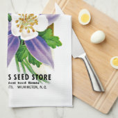 Columbine-Samen-Paket-Aufkleber Küchentuch (Viertel Falte)