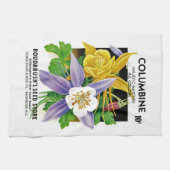 Columbine-Samen-Paket-Aufkleber Küchentuch (Horizontal)