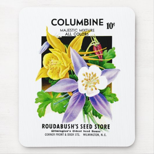 Columbine-Samenpackungsetikett Mousepad (Vorne)
